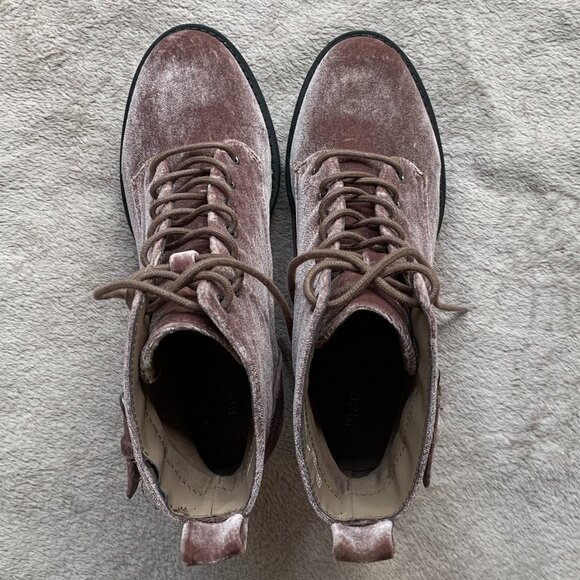 Madden Girl Jitter Jitt Crushed Velvet Lace Up Platform Heeled Boots Sz8 - Picture 11 of 16